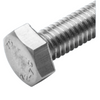 A close-up of a metallic hex bolt with a threaded shank, shown on a plain white background.