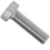 A single metallic hex bolt with a threaded shank, shown diagonally on a plain white background.