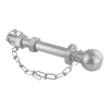 Metal trailer hitch with chain on a white background