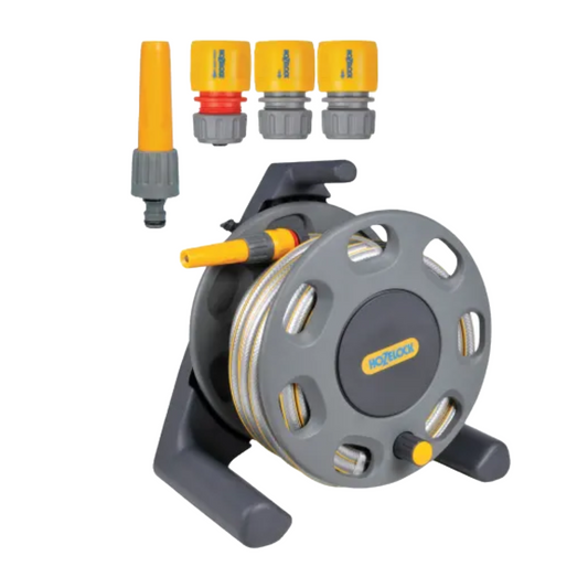 Hozelock Freestanding Compact Hose Reel + 25m of 12.5mm Hose Set