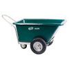 Green wheelbarrow with 'JFC' branding on a white background