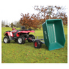 Red ATV with a green JFC 500L ATV Tipping Trailer