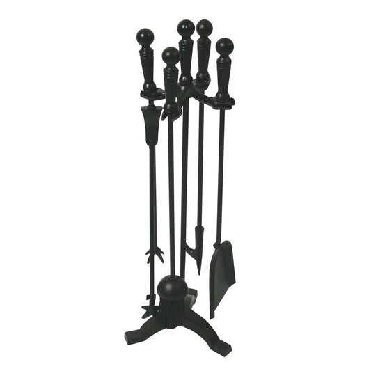 De Vielle Black Traditional 5 Piece Companion Set 18"