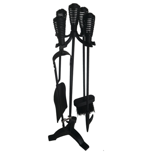 De Vielle 5 Piece Swirl Handle Companion Set Black