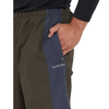 Close-up of a person wearing olive green and navy pants, with a hand in the pocket and the KAIWAKA logo visible on the navy side panel.