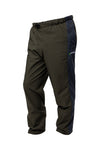 green and blue pants on white background