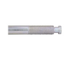Metal rod with threaded end on a white background