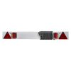 Belt with red and silver triangular design on a white background