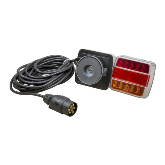 Tail light assembly with wiring on a white background