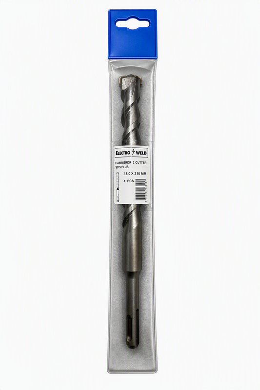 A 1/4 inch twist drill bit in its original retail packaging, featuring a blue header card and a clear plastic sleeve with a white label.