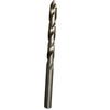 A single metal drill bit with a silver metallic finish, shown vertically against a plain white background.