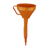 Orange funnel with a handle on a white background