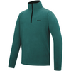green fleece with black zipper on white background