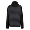 Black puffer jacket on a white background
