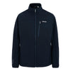 Black jacket with a brand logo on a white background