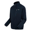 Navy blue jacket with a brand logo on a white background