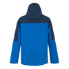 Blue jacket with navy accents on a white background