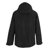 Black jacket with a hood on a white background