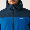 Blue and navy jacket with Regatta logo on a plain background