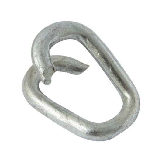 Metal carabiner on a white background