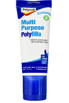 A squeeze tube of Polycell Multi Purpose Polyfilla shrink and crack resistant filler, shown on a plain white background.