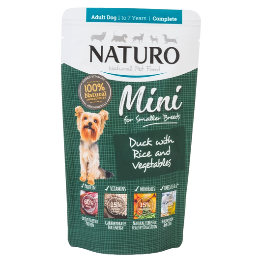 Naturo Adult Mini Dog Duck with Rice & Vegetables 150g Pouch 