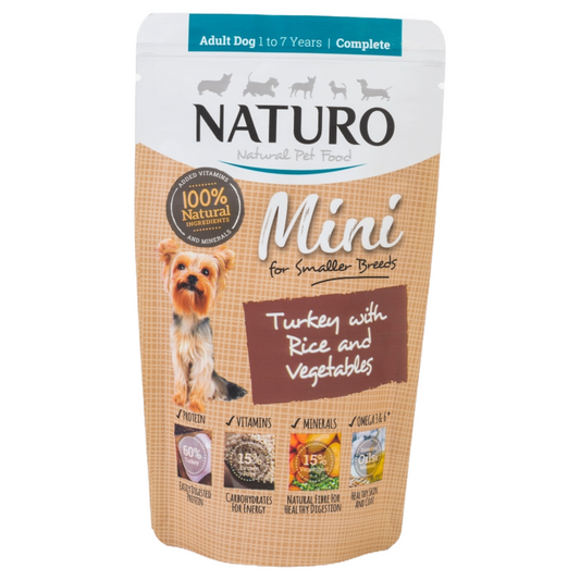 Naturo Adult Mini Turkey & Rice 150g Pouch 