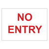 Red 'NO ENTRY' sign on a white background