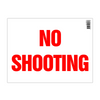 Red 'NO SHOOTING' text on a white background with a barcode.