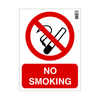No smoking sign with red circle and line through a cigarette icon on a white background