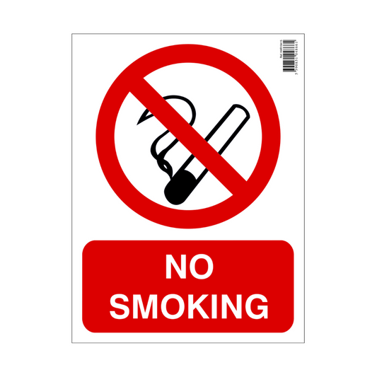 No smoking sign with red circle and line through a cigarette icon on a white background