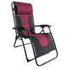 Maroon and black zero-gravity chair on a white background