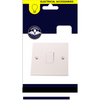 A single white double-gang switch plate light fixture in its original retail packaging, featuring a navy blue and yellow header card with the Phoenix Electrical Accessories logo.