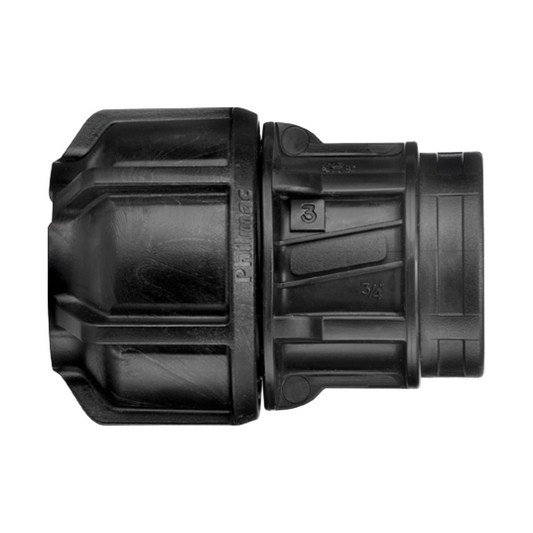 Black plastic fitting on a white background