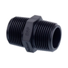 Black BSP male pipe thread fitting on a white background