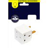 2 way adapter on white background in navy/clear packaging