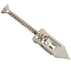 A single metal wall anchor screw with a threaded shaft and a flat head, shown diagonally on a plain white background.