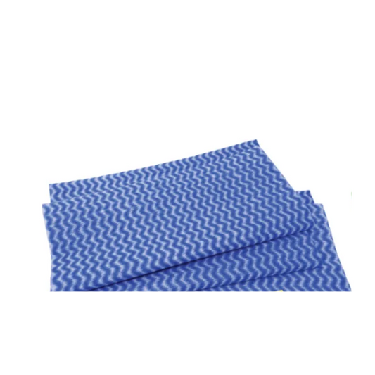 Blue zigzag patterned fabric on a white background