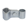 Metal pipe clamp on a white background