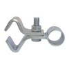 Metal clamping device with a bolt on a white background