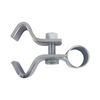 Metal clamping device on a white background