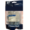 Navy and clear package of bolts with logo on front on white background
