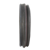 Black rubber gasket on a white background