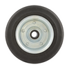Black wheel with a white hub on a white background