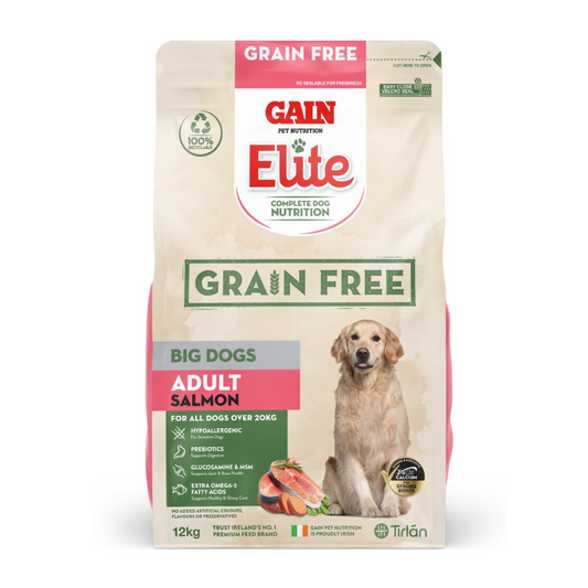 GAIN Grain-Free Big Dogs Adult Salmon 12 kg