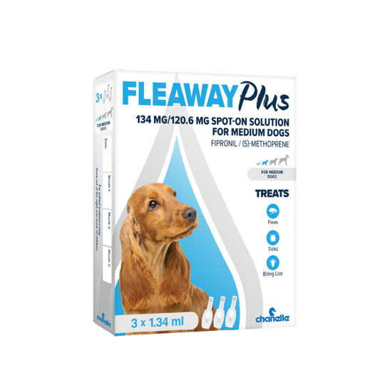 Fleaway Plus Medium Dog 134mg 3's (P)