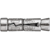 A polished stainless steel metal connector with engraved markings including 'M8' and 'RAWL', shown against a plain white background.