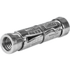 Rawlplug roofing bolt with nut on white backgrounnd