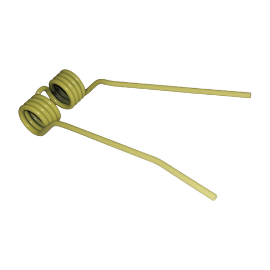 Coiled yellow wire on a white background