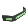 Black metal bumper with green accents on a white background